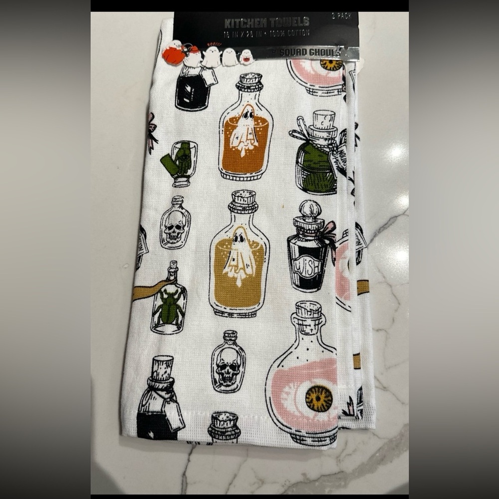 Potions ghosts skulls kitchen Towels
